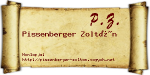 Pissenberger Zoltán névjegykártya