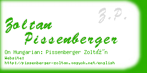 zoltan pissenberger business card